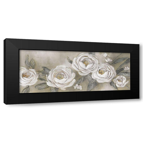Cottage Roses Black Modern Wood Framed Art Print with Double Matting by Robinson, Carol