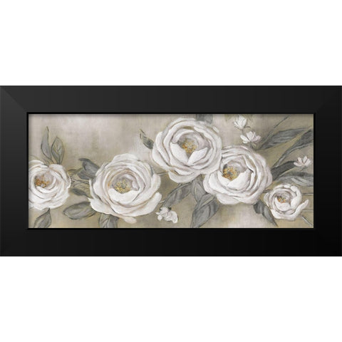 Cottage Roses Black Modern Wood Framed Art Print by Robinson, Carol
