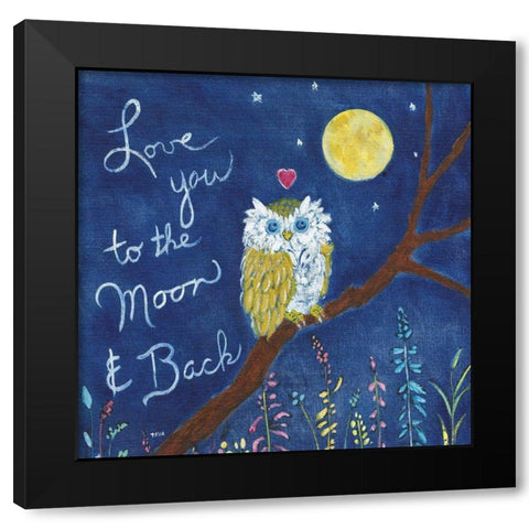 Love You Owl Black Modern Wood Framed Art Print with Double Matting by Tava Studios