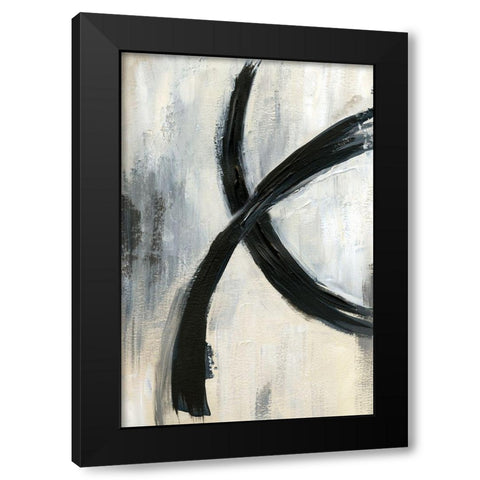 Abstract Rings I Black Modern Wood Framed Art Print by Nan