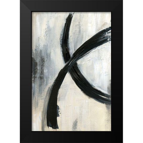 Abstract Rings I Black Modern Wood Framed Art Print by Nan