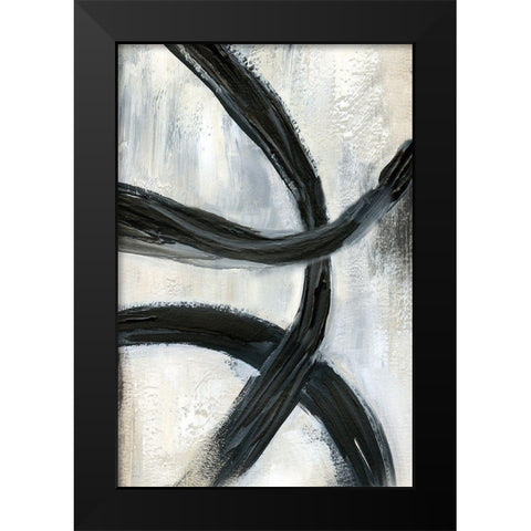 Abstract Rings II Black Modern Wood Framed Art Print by Nan