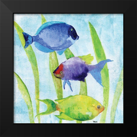 Iridescent Fish I Black Modern Wood Framed Art Print by Tava Studios