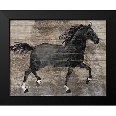 Barnwood Horse Black Modern Wood Framed Art Print by Knutsen, Conrad