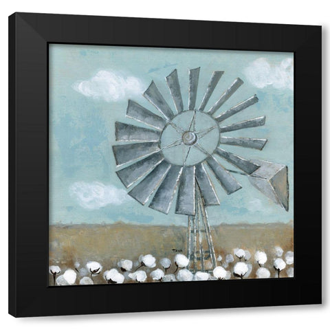 Mill Creek Farm Windmill Black Modern Wood Framed Art Print with Double Matting by Tava Studios