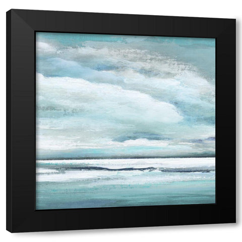 Billowing Clouds Black Modern Wood Framed Art Print by Tava Studios
