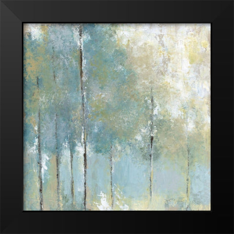 Whispering Light Black Modern Wood Framed Art Print by Tava Studios