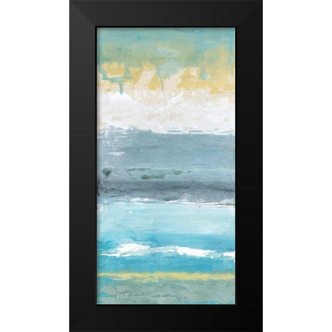 Beach Walk I Black Modern Wood Framed Art Print by Tava Studios