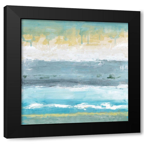 Ocean Tides Black Modern Wood Framed Art Print by Tava Studios