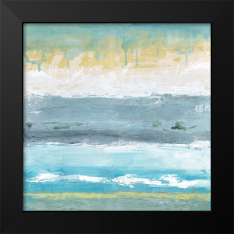 Ocean Tides Black Modern Wood Framed Art Print by Tava Studios