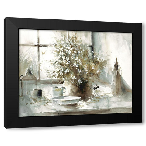 Daisy Still Black Modern Wood Framed Art Print with Double Matting by Bjorkland, George
