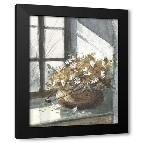 Daisies In Black Modern Wood Framed Art Print with Double Matting by Bjorkland, George
