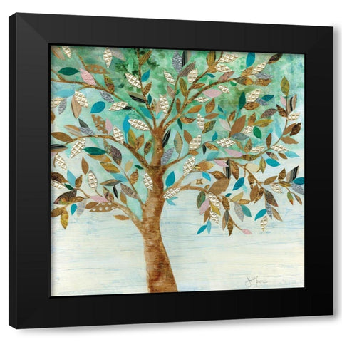 Magical Tree Black Modern Wood Framed Art Print by Tava Studios