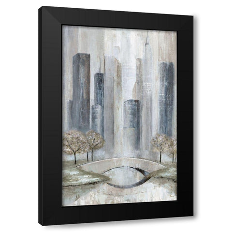 Central Park Black Modern Wood Framed Art Print with Double Matting by Tava Studios