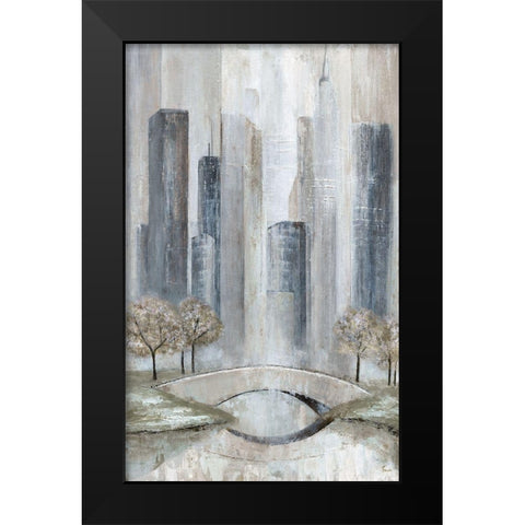 Central Park Black Modern Wood Framed Art Print by Tava Studios