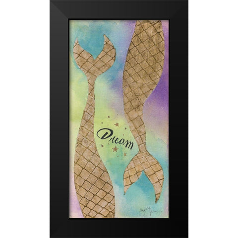 Mermaid Dream Black Modern Wood Framed Art Print by Tava Studios