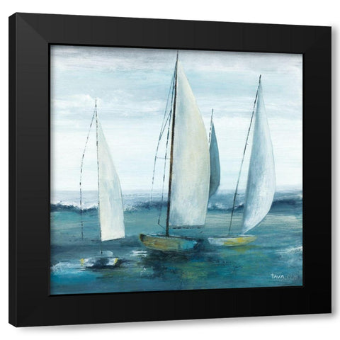 Out To Sea Black Modern Wood Framed Art Print by Tava Studios