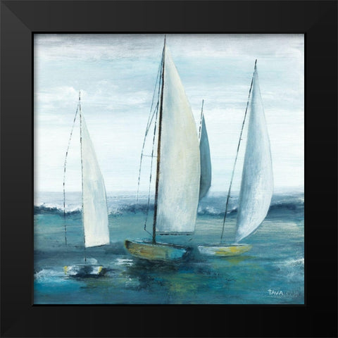 Out To Sea Black Modern Wood Framed Art Print by Tava Studios