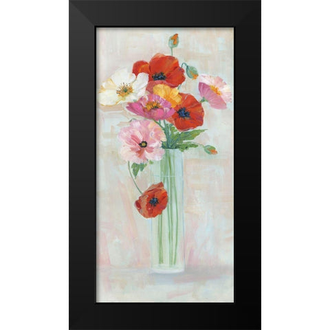 Confetti Poppy Black Modern Wood Framed Art Print by Swatland, Sally