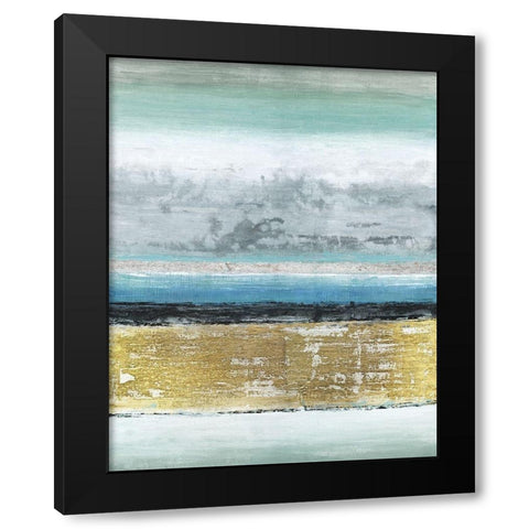 Eclipse Black Modern Wood Framed Art Print by Tava Studios