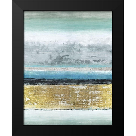 Eclipse Black Modern Wood Framed Art Print by Tava Studios