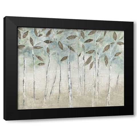 Rain Soft Woods Black Modern Wood Framed Art Print with Double Matting by Tava Studios