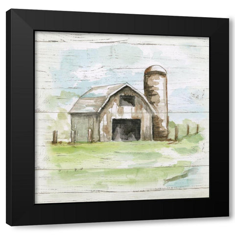 Weathered Barn Black Modern Wood Framed Art Print with Double Matting by Nan