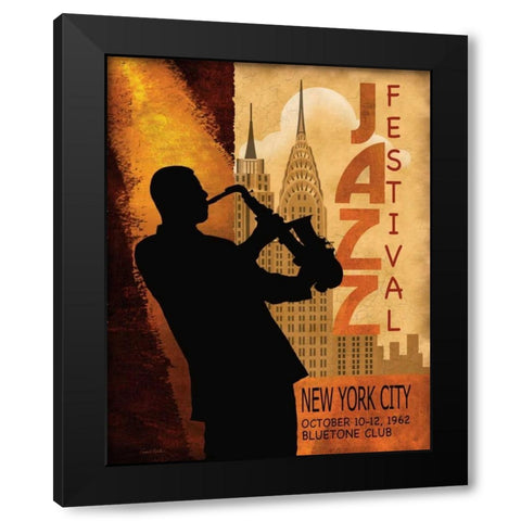 1962 Jazz in New York Black Modern Wood Framed Art Print by Knutsen, Conrad