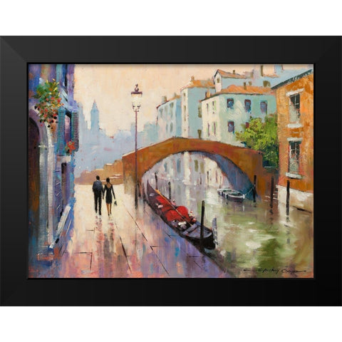 Venice Twilight Black Modern Wood Framed Art Print by Orme, E. Anthony