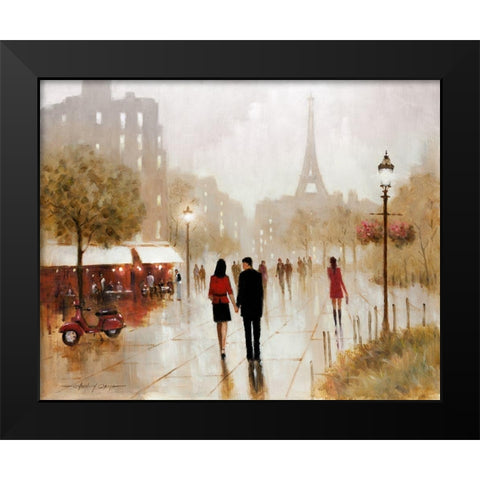 Romantic Stroll Black Modern Wood Framed Art Print by Orme, E. Anthony