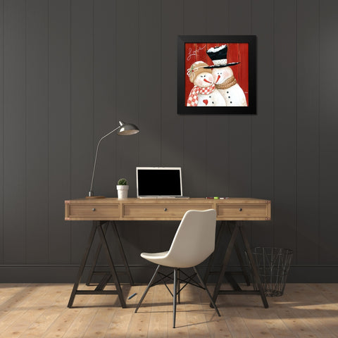 Frosty Love Black Modern Wood Framed Art Print by Tava Studios
