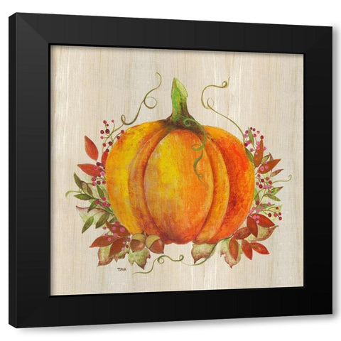 Pumpkin in Fall Black Modern Wood Framed Art Print by Tava Studios