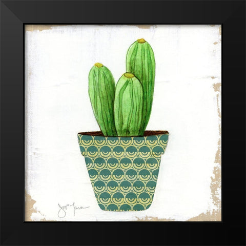 Boho Cacti II Black Modern Wood Framed Art Print by Tava Studios