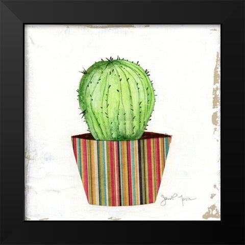 Boho Cacti III Black Modern Wood Framed Art Print by Tava Studios