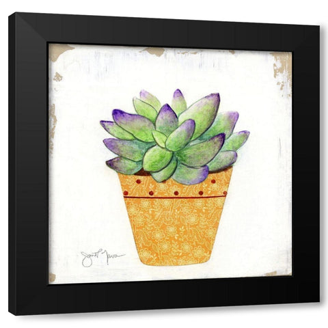 Boho Cacti IV Black Modern Wood Framed Art Print with Double Matting by Tava Studios