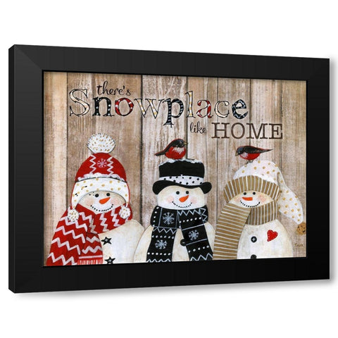 Snowplace Like Home Black Modern Wood Framed Art Print by Tava Studios