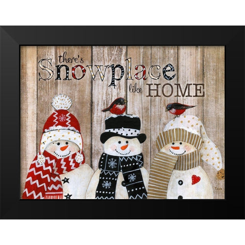 Snowplace Like Home Black Modern Wood Framed Art Print by Tava Studios