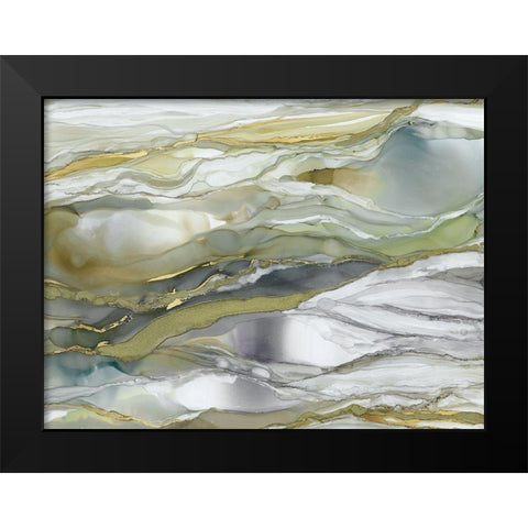 Marbled Glass I Black Modern Wood Framed Art Print by Robinson, Carol