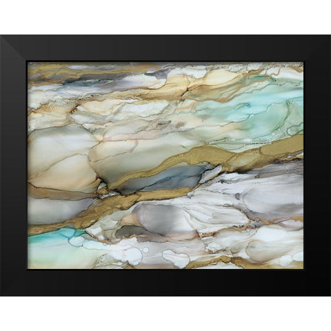 Marbled Glass II Black Modern Wood Framed Art Print by Robinson, Carol