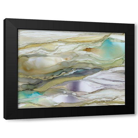 Marbled Glass III Black Modern Wood Framed Art Print with Double Matting by Robinson, Carol