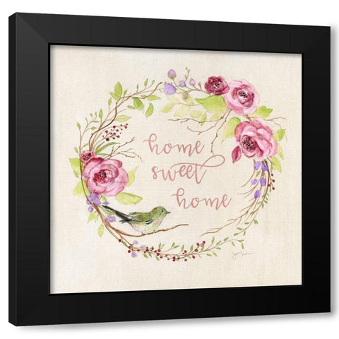 Spring Home Black Modern Wood Framed Art Print by Tava Studios