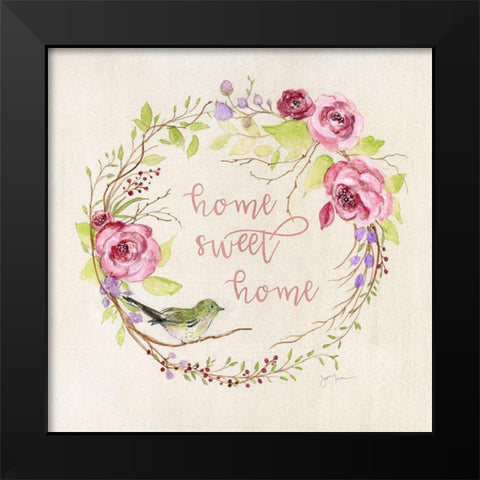 Spring Home Black Modern Wood Framed Art Print by Tava Studios