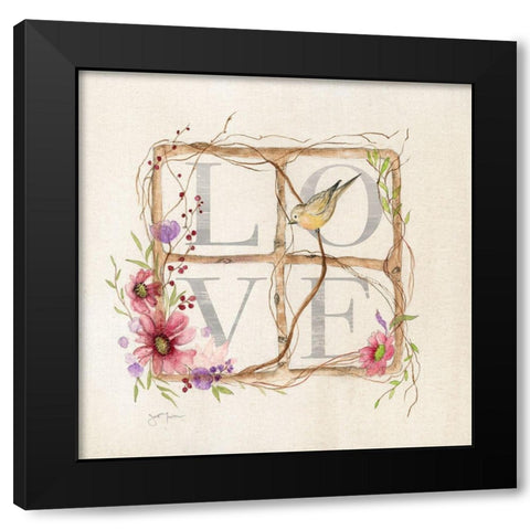 Spring Love Black Modern Wood Framed Art Print with Double Matting by Tava Studios