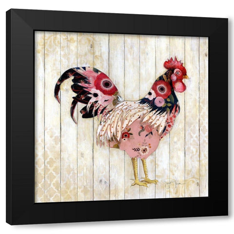 Pecking Order I Black Modern Wood Framed Art Print with Double Matting by Tava Studios
