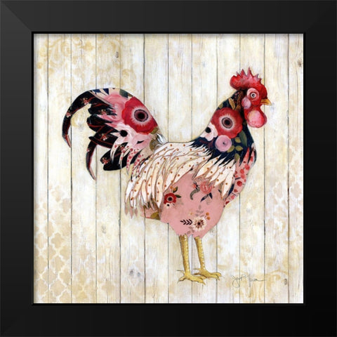 Pecking Order I Black Modern Wood Framed Art Print by Tava Studios