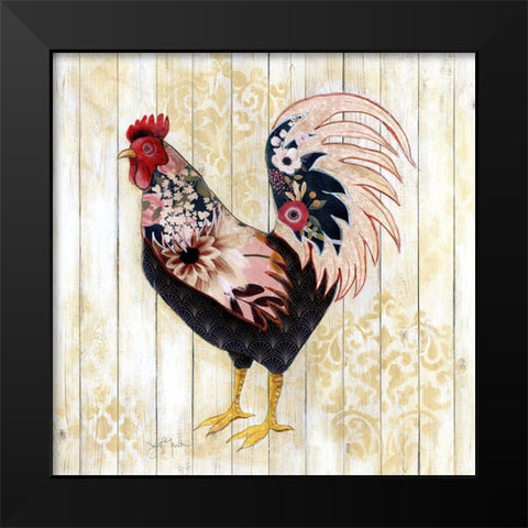 Pecking Order II Black Modern Wood Framed Art Print by Tava Studios