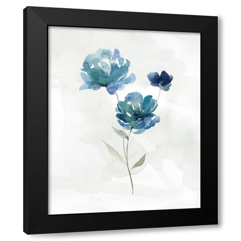 Blue Botanical I Black Modern Wood Framed Art Print by Robinson, Carol