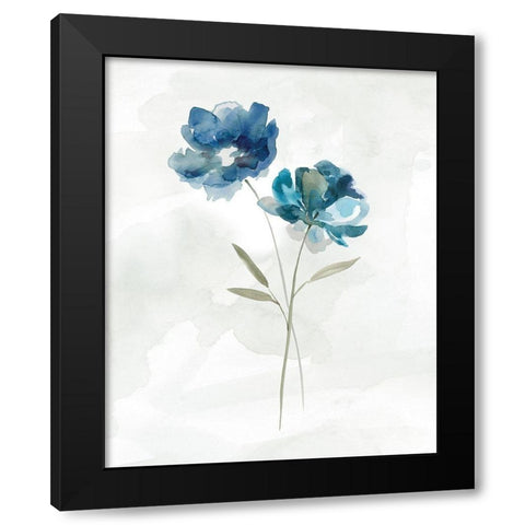 Blue Botanical II Black Modern Wood Framed Art Print with Double Matting by Robinson, Carol
