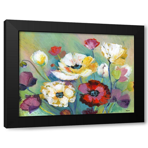 Alexs Garden Black Modern Wood Framed Art Print with Double Matting by Tava Studios