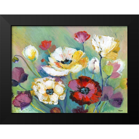 Alexs Garden Black Modern Wood Framed Art Print by Tava Studios